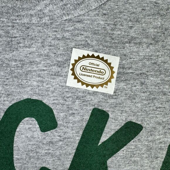 Super Mario "Lucky Charm" T shirt Nintendo Gray Size Small Gamer - Picture 3 of 5
